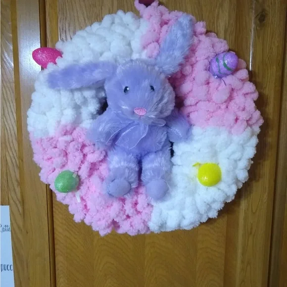 Handmade Loop Yarn Easter Wreaths - Picture 2 of 7